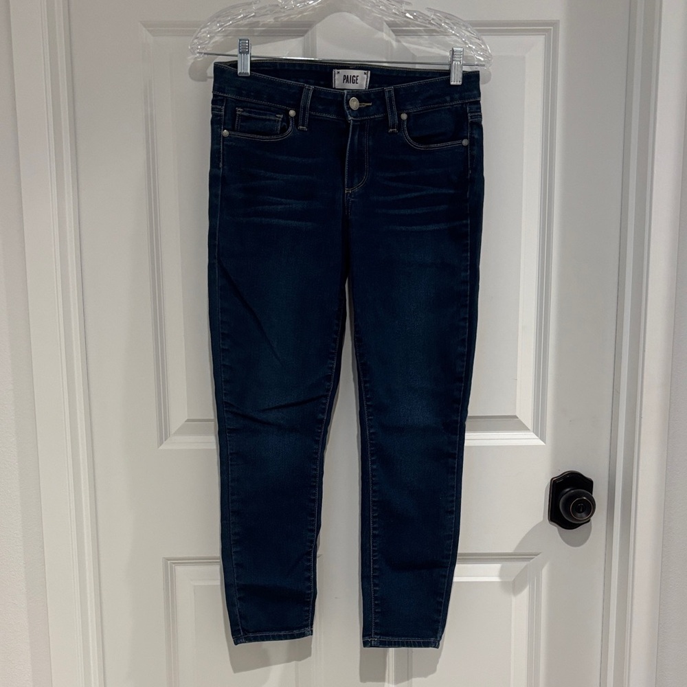 PAIGE Women's Deep Indigo Ankle Jeans